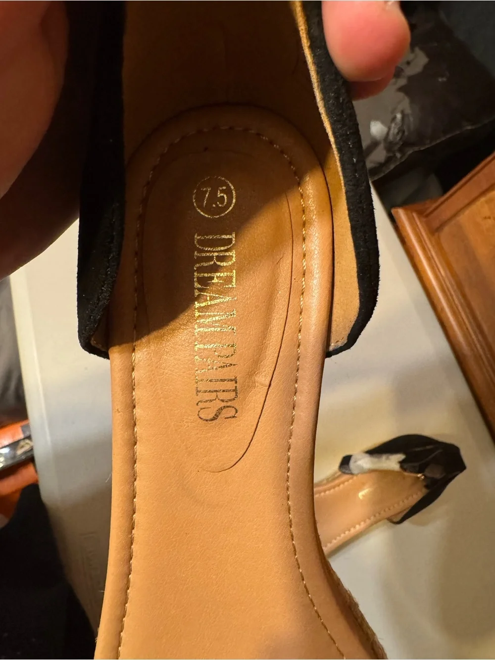 Dream Pairs Wedges 7.5 Black New Without Box Defects On Sole (discoloration)